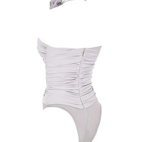 Joie Grey Flower Trimmed Bodysuit - Image 3