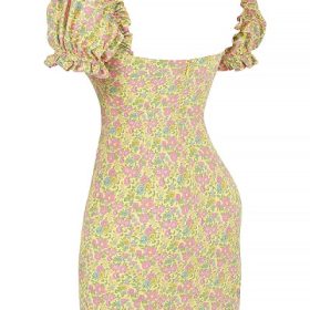 Tanaya Vintage Floral Puff Sleeve Mini Dress - Image 3