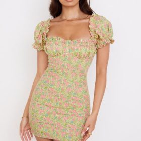 Tanaya Vintage Floral Puff Sleeve Mini Dress - Image 7