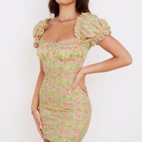Tanaya Vintage Floral Puff Sleeve Mini Dress - Image 11