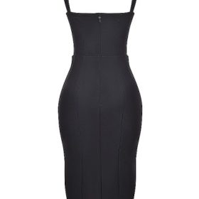 Bellissima Black Sweetheart Midi Dress - Image 4
