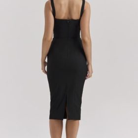 Bellissima Black Sweetheart Midi Dress - Image 15