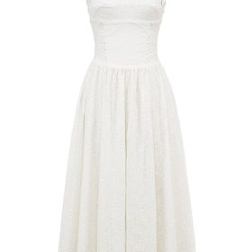 Vivien White Broderie Anglais Midi Sundress - Image 2