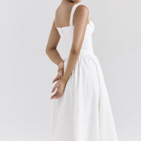 Vivien White Broderie Anglais Midi Sundress - Image 11