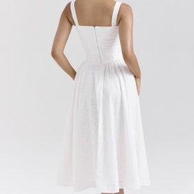 Vivien White Broderie Anglais Midi Sundress - Image 12
