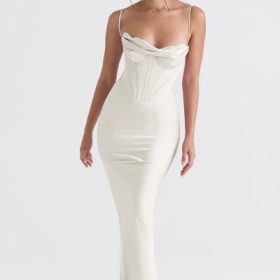 Charmaine Ivory Corset Maxi Dress - Image 7