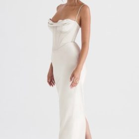 Charmaine Ivory Corset Maxi Dress - Image 8