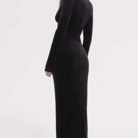 Arabella Black Velvet Corset Dress - Image 15