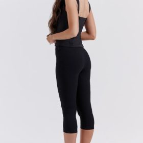 Halima Black Capri Trousers