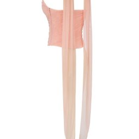 Hallie Peach Strapless Corset With Neck Scarf - Image 3