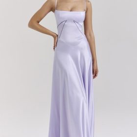 Anabella Orchid Lace Up Maxi Dress - Image 7