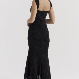Cesca Black Floral Maxi Dress - Image 10