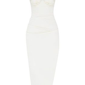 Flora Ivory Satin Corset Dress - Image 2