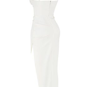 Flora Ivory Satin Corset Dress - Image 3