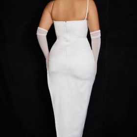 Flora Ivory Satin Corset Dress - Image 11