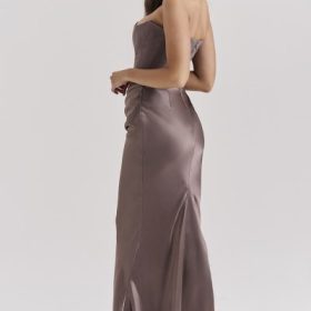 Persephone Smoke Strapless Corset Maxi Dress - Image 9