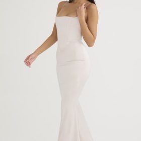Olivette Crystal Satin Corset Maxi Dress - Image 10