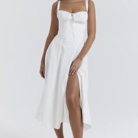 Carmen White Bustier Sundress - Image 5