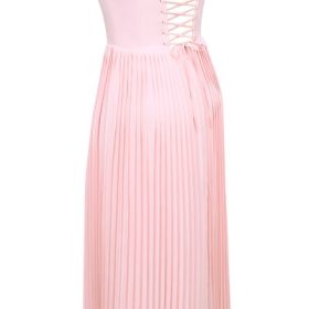 Marci Pink Pleated Midi Corset Dress - Image 3