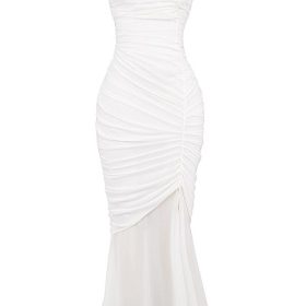 Pearla Ivory Ruched Maxi Dress - Image 2