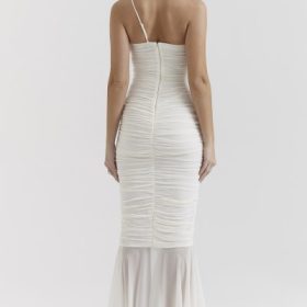 Pearla Ivory Ruched Maxi Dress - Image 12