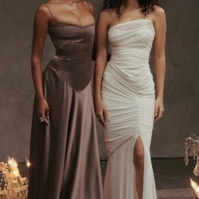 Pearla Ivory Ruched Maxi Dress - Image 16