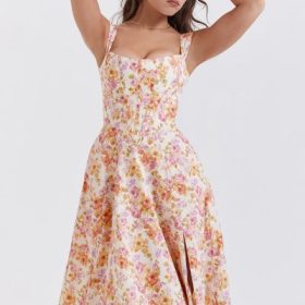 Saira Ivory Floral Midi Sundress - Image 5