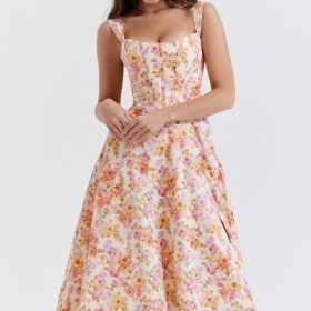 Saira Ivory Floral Midi Sundress - Image 10