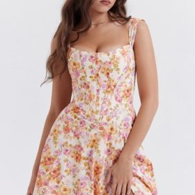 Saira Ivory Floral Midi Sundress - Image 11