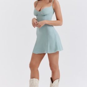 Christiana Light Jade Mini Dress - Image 12