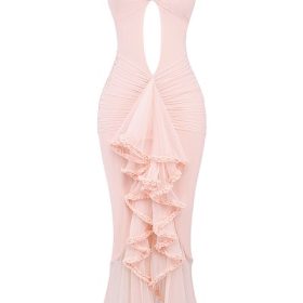 Gabriella Soft Peach Ruffled Front Gown - Image 2