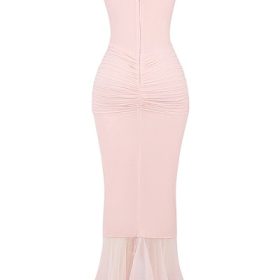 Gabriella Soft Peach Ruffled Front Gown - Image 4