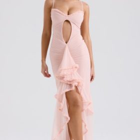 Gabriella Soft Peach Ruffled Front Gown - Image 5