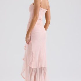 Gabriella Soft Peach Ruffled Front Gown - Image 10