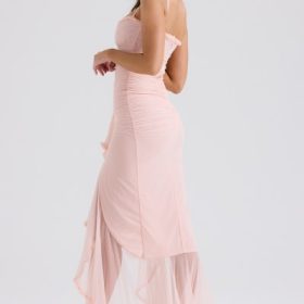 Gabriella Soft Peach Ruffled Front Gown - Image 11
