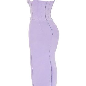 Breeze Orchid Satin Corset Maxi Dress - Image 3
