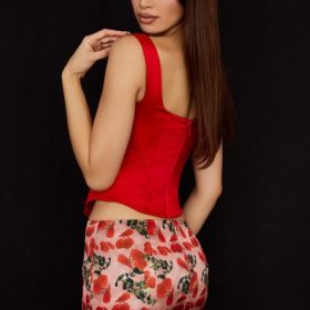 Rafa Scarlet Satin Longline Corset - Image 12