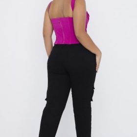 Breanna Black Lace Up Cargo Trousers