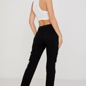 Breanna Black Lace Up Cargo Trousers - Image 10