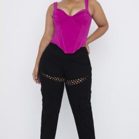 Breanna Black Lace Up Cargo Trousers - Image 11