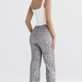 Mara Silver Metallic Lace Trousers
