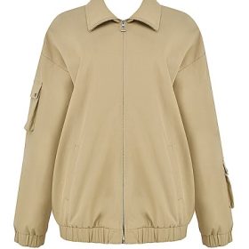 Cami Taupe Oversized Track Jacket - Image 2