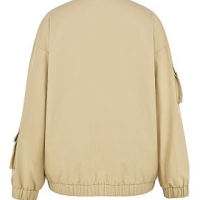 Cami Taupe Oversized Track Jacket - Image 4