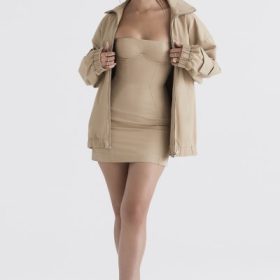 Cami Taupe Oversized Track Jacket - Image 7
