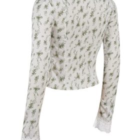 Clarissa Garden Print Lace Trim Top - Image 3