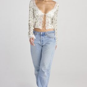 Clarissa Garden Print Lace Trim Top - Image 7