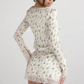 Clarissa Garden Print Lace Trim Top - Image 13