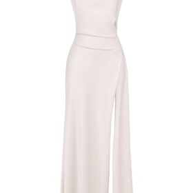 Zanab Ivory Thigh Slit Maxi Dress - Image 2