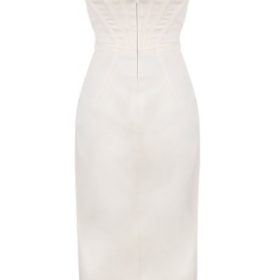 Loretta Ivory Satin Off Shoulder Dress - Image 2