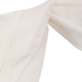 Loretta Ivory Satin Off Shoulder Dress - Image 3